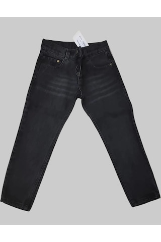 Erkek Çocuk Denim Siyah Taşlamalı Kot Pantolon Siyah