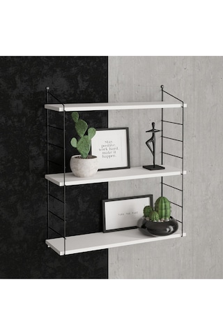 Decormet Armoni Raf Seti 3 Raflı 200 720 Beyaz Beyaz