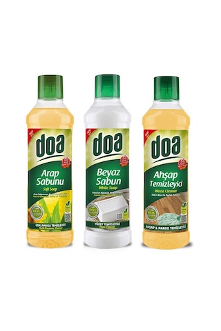 Doa Yüzey Temizleyici 1 Lt Ahşap - Arap Sabunu - Beyaz Sabun 3 Lü Set 3’lü Set
