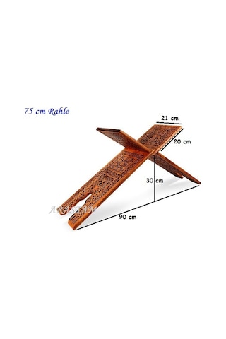 Selçuklu Ahşap Yakma Desenli Rahle 75 CM