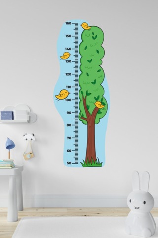Çocuk Odası Ağaç Temalı Boy Ölçüm Cetveli Duvar Sticker