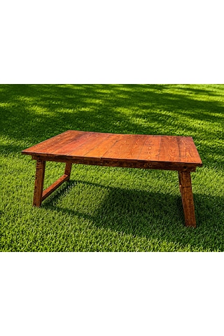 Katlanabilir Ahşap Piknik Balkon Masası - Taşınabilir Çanta Tasarımlı Kamp Ve Bahçe Masası 98x65x43 Cm Açık Ahşap