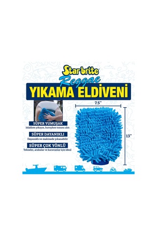 Starbrite - Yıkama Eldiveni Mikrofiber Reggae: Çizmeyen Süper Emiş Gücü, Islak Ve Kuru Kullanım Konforu