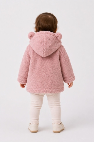 Cantoy Bebek Peluş Ayıcık Kulaklı Kapüşonlu Mont Premium Kalite Pembe