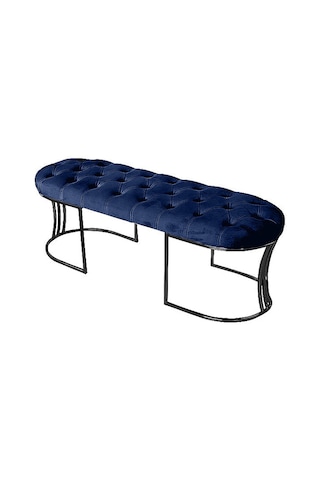 Viego Siyah Bench Puf Mavi