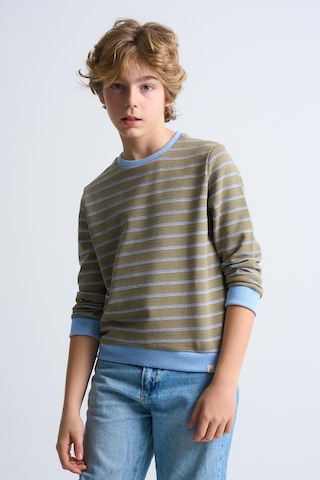 Alexandergardi Alexandergardı Çizgili Bisiklet Yaka Çocuk Sweatshirt Haki