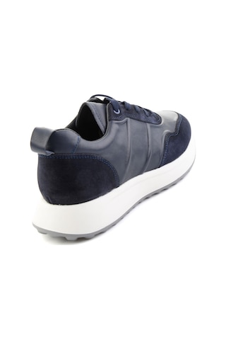 Bambi Lacivert Napa Hakiki Deri Erkek Sneaker E01774057943