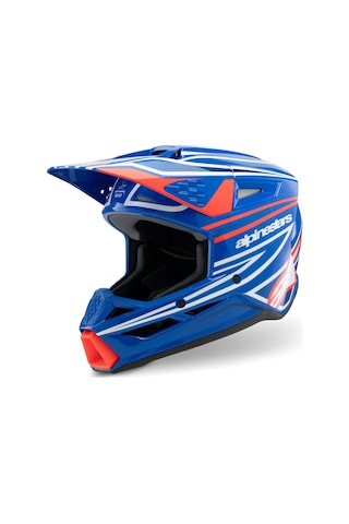 Alpinestars Sm3 Youth Wurx Off-road Çocuk Genç Motosiklet Kaskı Mavi Beyaz Kırmızı
