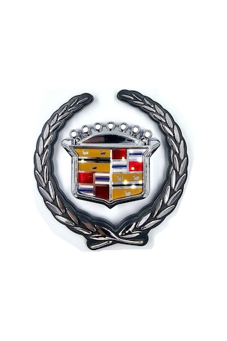 Etiketçilere Özel Cadillac Örgü Arma Gümüş Renk Plastik 10 Cm