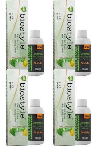 Biostyle Bitki Özlü Argan Ve Keratin 8.43 Sultan Bakırı 4 Adet 60 Ml Saç Boyası + 4 Ad 90 Ml Oksidan