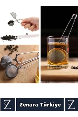 Ergonomik Saplı Çelik İnce Delikli Geniş Kulplu Aromatik Bitki Çayı Demleme Süzgeci Çok Renkli