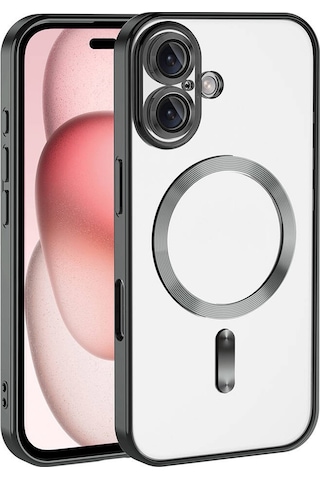 Kilifone - Apple Uyumlu iPhone 16 Plus - Kılıf Kamera Korumalı Magsafe Wireless Şarj Özellikli Demre Kapak - Siyah