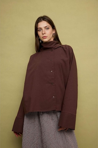 Defacto Regular Fıt Poplin Uzun Kollu Tunik H8904ax26aubn327 Kahve-bn327