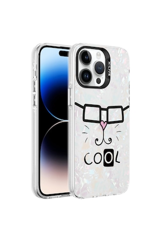 Apple Uyumlu iPhone 14 Pro Max Uyumlu Mermer Desenli Zore Marbello Kılıf-beyaz Beyaz -