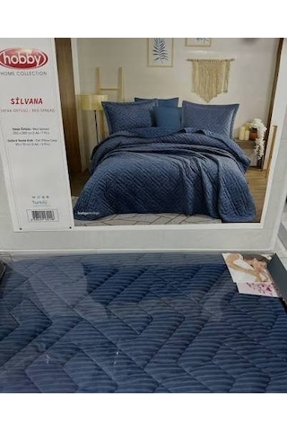 Hobby Çift Kişilik Yatak Örtüsü Silvana İndigo