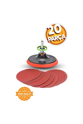 Merttools 115 Mm Cırt Zımpara Kağıdı El Zımparaları Ucu Seti Matkap Aparatı Avuç Içi Spiral Taşlama 20 Parça