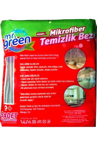 Mr.green Mikrofiber Temizlik Bezi 5 Li 40x40cm Karışık