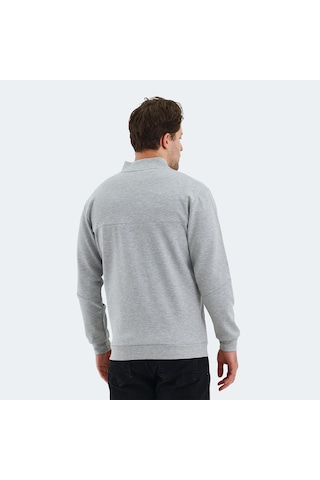 Slazenger VLAD Erkek Cepli Fermuarlı Gri Sweatshirt