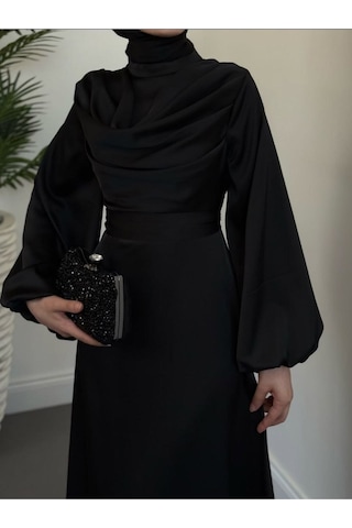 Degaje Tesettür Abiye Siyah