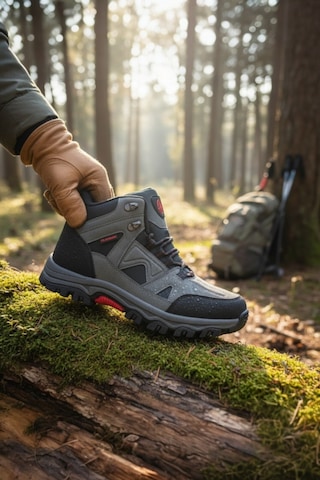 Enoch Erkek Kürklü Su Geçirmez Outdoor Trekking Ve Doğa Yürüyüş Botu Füme