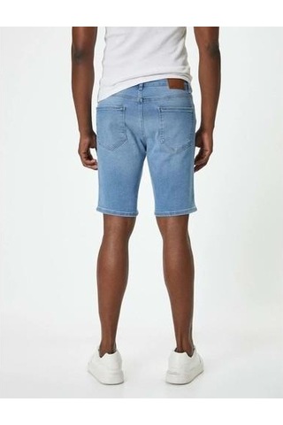 Koton Kot Şort Bermuda Slim Fit Düğmeli Cep Detaylı Açık İndigo 4sam40311nd Açık İndigo
