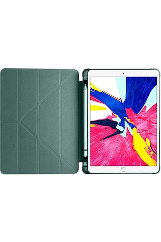 Samsung Galaxy Uyumlu Tab S6 Lite Sm-p620 10.4" Kılıf Kalem Bölmeli Standlı Katlanabilir Kalemlikli Silikon Kılıf