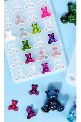 Epoksi Reçine Kristal Döküm Kalıbı Ayıcık Mini Model
