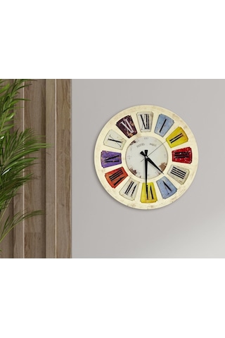 Bk Home Retro Dekoratif 45Cm Ahşap Duvar Saati-10