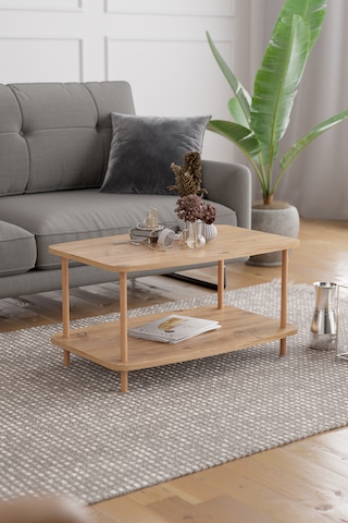 Orta Sehpa Ahşap Ayaklı Sehpa İki Raflı Sehpa-çam