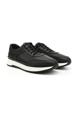 Gönderi(R) Erkek Siyah Bağcıklı Hakiki Deri Comfort Sneaker Ddma80442139 Siyah