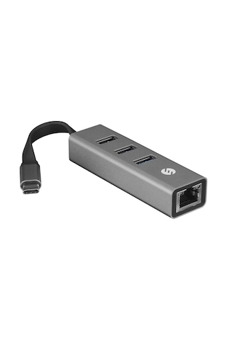 S-lınk Sw-u3325, Gigabit, Type-c To Rj45, 3xusb 3.0, Metal, Ethernet Kartı