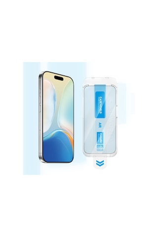 Apple Uyumlu iPhone 17 Caseworld Applicator Serisi 2.5d Eyesafe Mavi Işık Teknolojili Safir 0.33mm Ekran Koruyucu