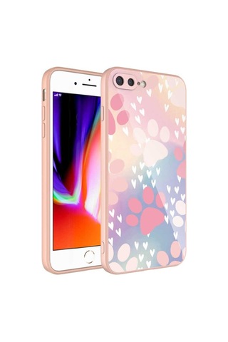Apple Uyumlu iPhone 8 Plus Kılıf Kamera Korumalı Desenli Sert Silikon Zore Epoksi Kapak NO4