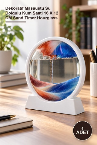 1 Adet Sulu Kumsaati Dekoratif Masaüstü Su Dolgulu Kum Saati 16 X 12 Cm Sand Timer Hourglass Diğer