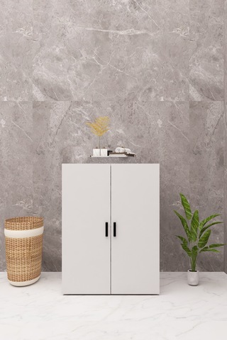 Mdf Çamaşır Makinesi Dolabı Kapaklı Beyaz