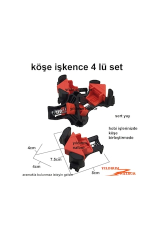 4 Adet Köşe İşkence Set Plastik Mengene Seti Kuvetli