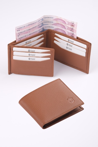 Ancora Leather Hakiki Deri Erkek Cüzdan-26500 Taba