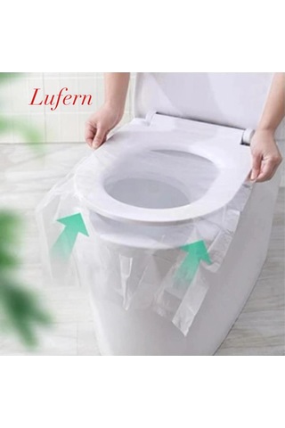 Deluxe Hijyenik Tek Kullanımlık Klozet Kapağı Poşeti Seyahat Restoran Kamusal Alan 50 Adet Çok Renkli
