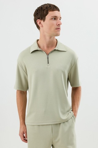 Antioch Polo Yaka Basic T-shirt Haki