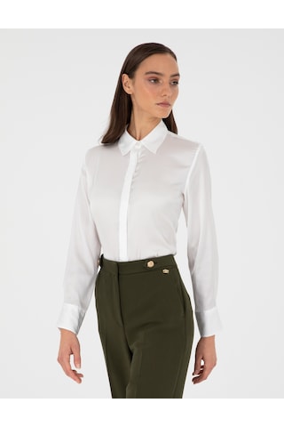 Pierre Cardin Kadın Ekru Gömlek Desenli 50299569-vr019 Ekru