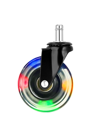 S-wheels Motion Rgb Aydınlatmalı Silikon Oyuncu Koltuğu Tekeri 75mm Ofis Koltuk Tekeri Sessiz Sandalye Tekeri Çok Renkli