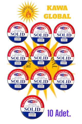 Elektrik Izole Bant Pvc Siyah Renk Elektrikçi Kablo Bandı 10 Adet