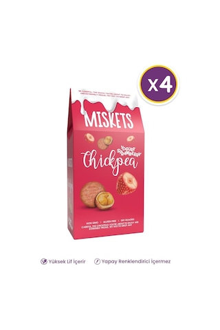 Beyaz Çikolatalı Yoğurt Ve Çilek Aromali Leblebi Draje 80 G X 4 Adet