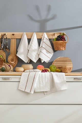6lı Mutfak Havlusu 30x50 Sofya Krem Krem