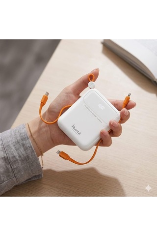 H26 10000 Mah Power Bank Pd 20w Ve Usb 22.5w Fast Hızlı Şarj Dahili Type C Ve Lightning Kablolu Dünya Standartları