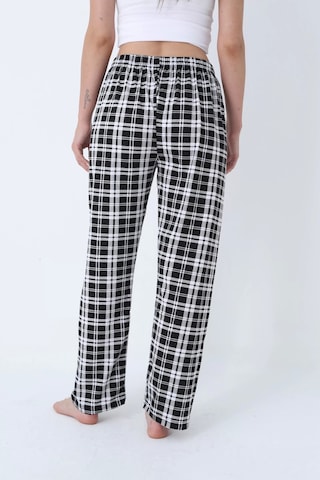 Ekose Desenli Beli Lastikli Unisex Pijama Altı Ekose1