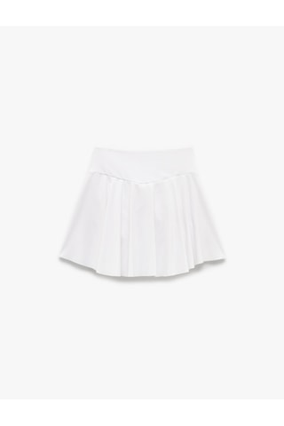 Koton Yüksek Bel Slim Fit Spor Şort Etek Beyaz 5sak40104nk Beyaz