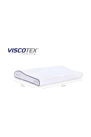Visco Boyun Destekli Ortopedik Bebek Yastığı 50x30x6/4 cm, Beyaz