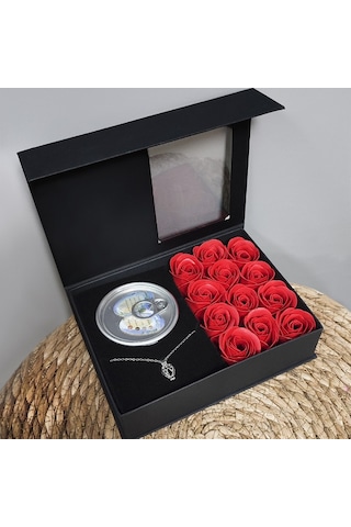 Romantik Gül Ve İstiridye İnci Kolye Seti Diğer