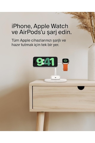 Belkin Boostcharge Pro 3'ü 1 Arada, Qi2 Magsafe Kablosuz Şarj